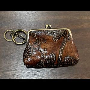 Patricia Nash brown leather coin purse